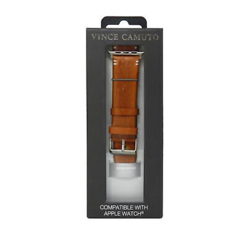 Vince Camuto Fashion Leather Band For Apple Watch Honey Brown 42/44/45MM