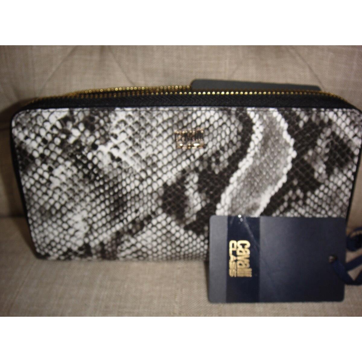 Roberto Cavalli Class Snake Print Leather Wallet.msrp $260.00.100%Authentic