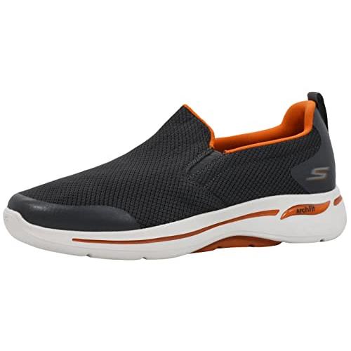 Skechers Men`s Gowalk Arch Fit-athletic Slip-on Ca - Choose Sz/col Charcoal/Orange