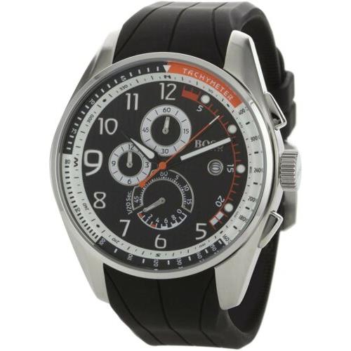 Hugo Boss Chronograph Stainless Steel Silicone Strap Men`s Watch Iconic 1512366
