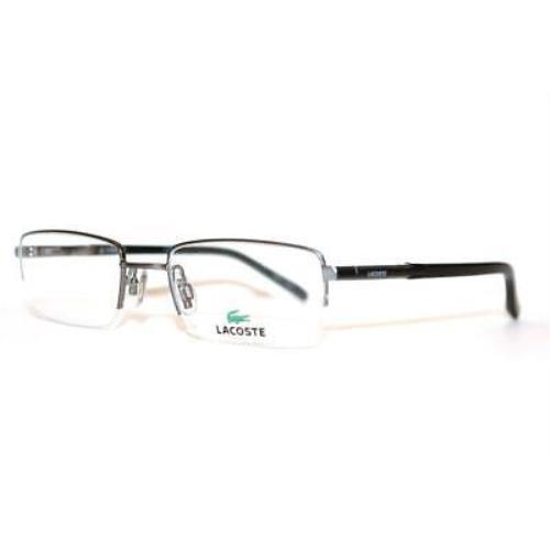 Lacoste LA12024 GR Gray Semi Rimless Eyeglasses Mens RX 50-19-140