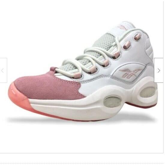 Reebok Question Mid Mens White/pink Var Szs 3 Basketball Shoes - White Pink