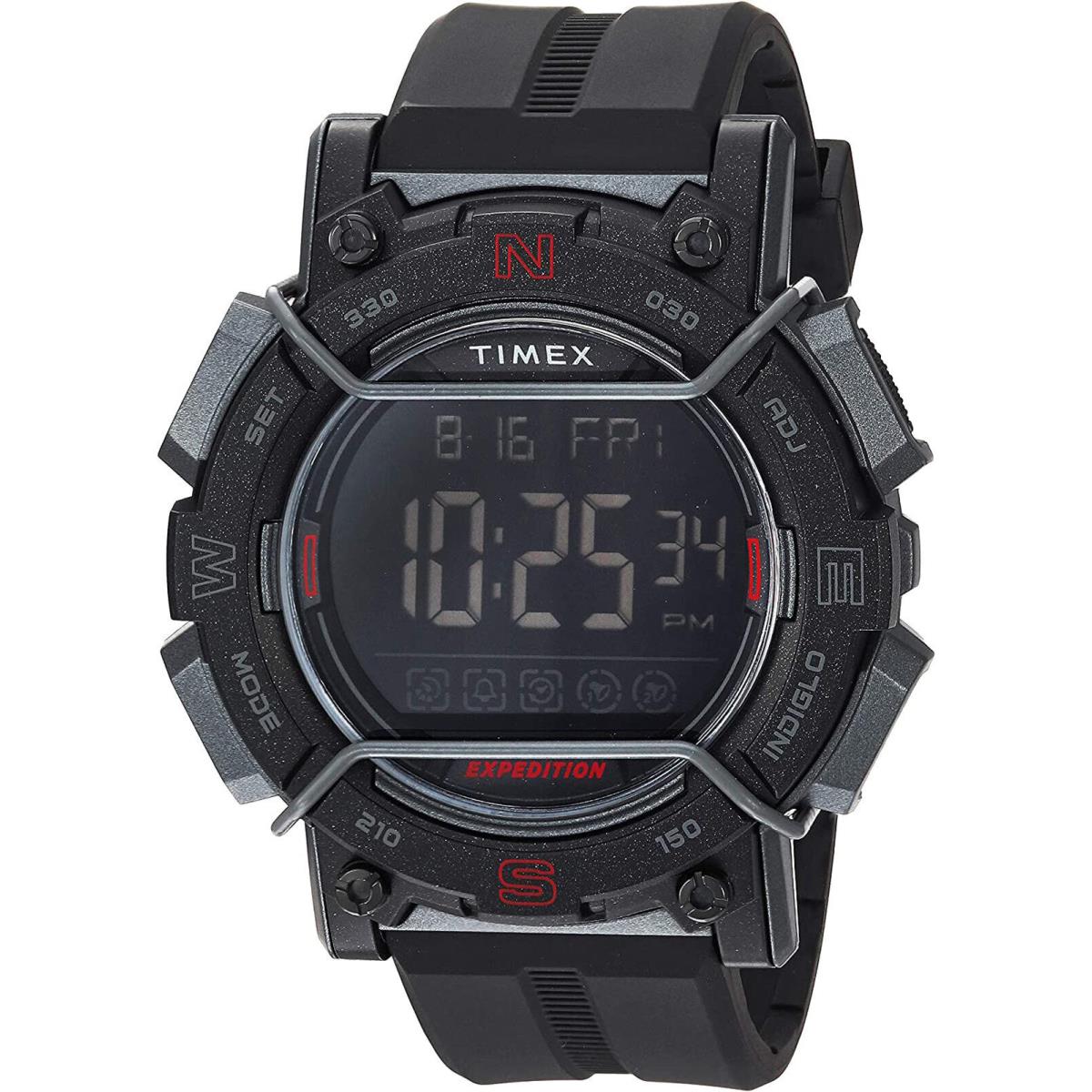 Timex TW4B17900 Expedition Men`s Sport Digital Chrono Watch Black Resin Band