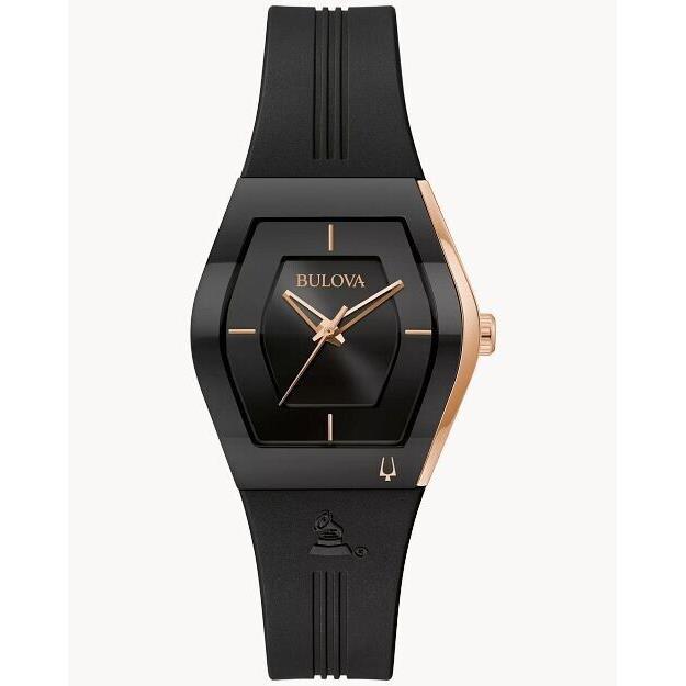 Bulova Latin Grammy Gemini 31mm Special Edition 97L163 - Dial: Black, Band: Black, Bezel: Black, Rose Gold