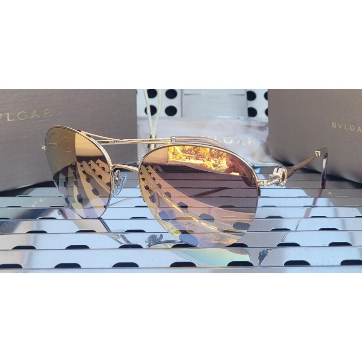 Bvlgari Sunglasses 0BV6132B 20146F Pink Gold w/ Gradient Pink Mirror