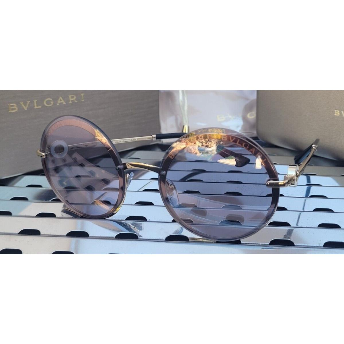 Bvlgari Sunglasses 0BV6149B 20147A Pink Gold w/ Gradient Violet Mirror