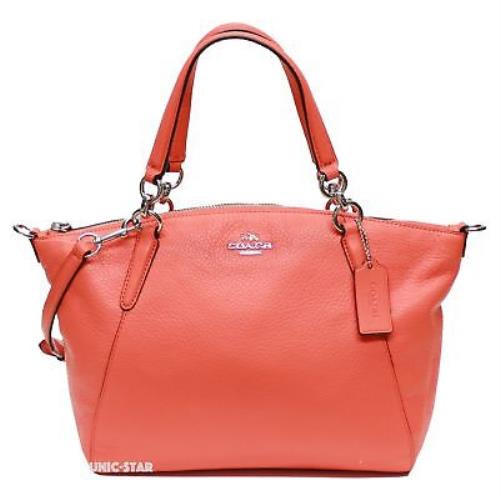 Coach F36675 Pebble Leather Small Kelsey Satchel-bright Orange