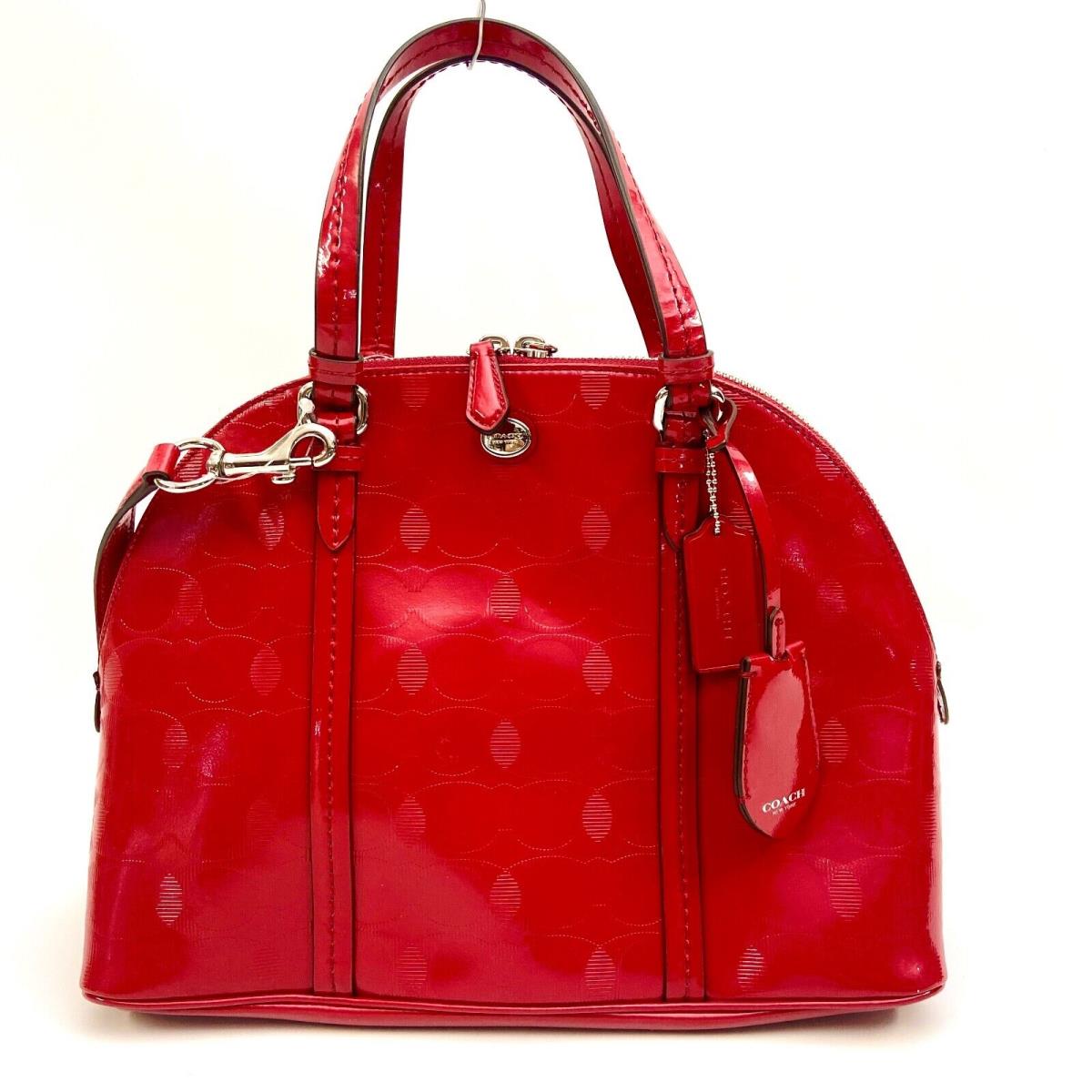 Coach Peyton Link C Embossed Patent Domed 32583 Red