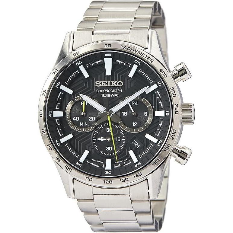 Seiko Men`s Chronograph Quartz Black Dial Watch - SSB413P1