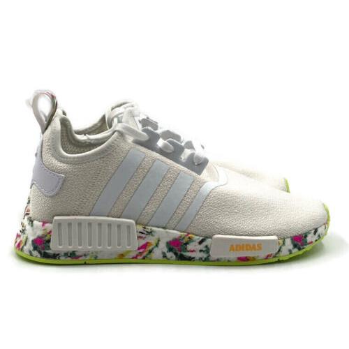 Adidas Nmd R1 Watercolor Big Kids Size 6Y Running Shoe White Athletic Sneaker - White Multicolor