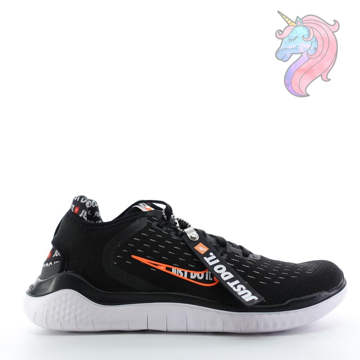 Nike Free RN 2018 Men`s Running Shoes AT4246 001 Black Orange White