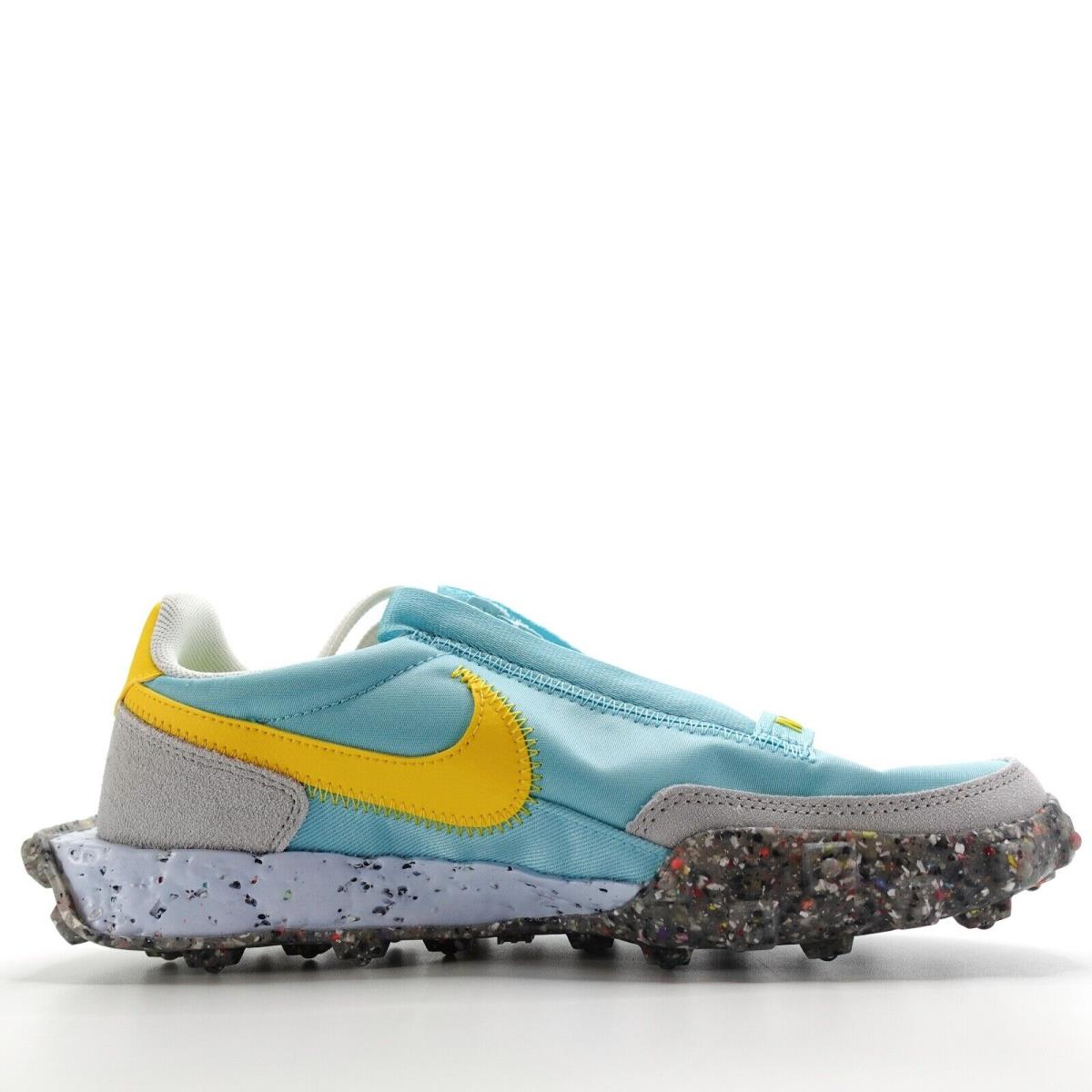 Nike Waffle Racer Crater Womens Shoes Bleached Aqua Speed Yellow CT1983-400
