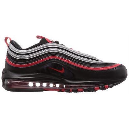 Nike Men`s Air Max 97 Running Shoes - Black/University Red-Metallic Silver, Manufacturer: Black/University Red-Metallic Silver