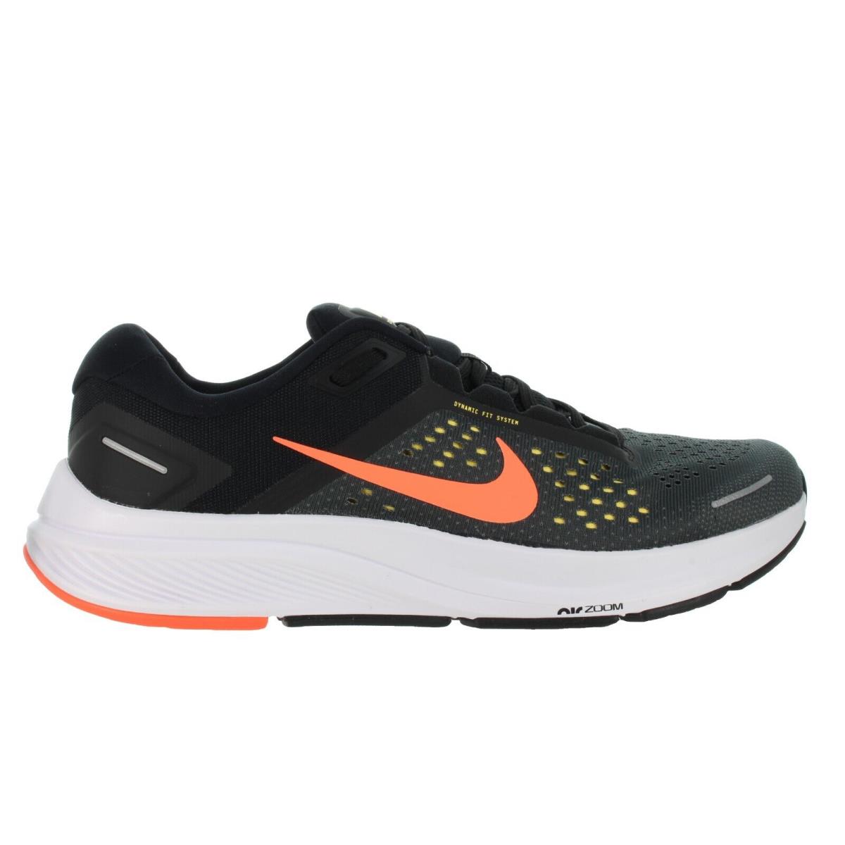 Nike Men`s Air Zoom Structure 23 Anthracite/mango Running Shoes - Anthracite, Bright Mango, Black