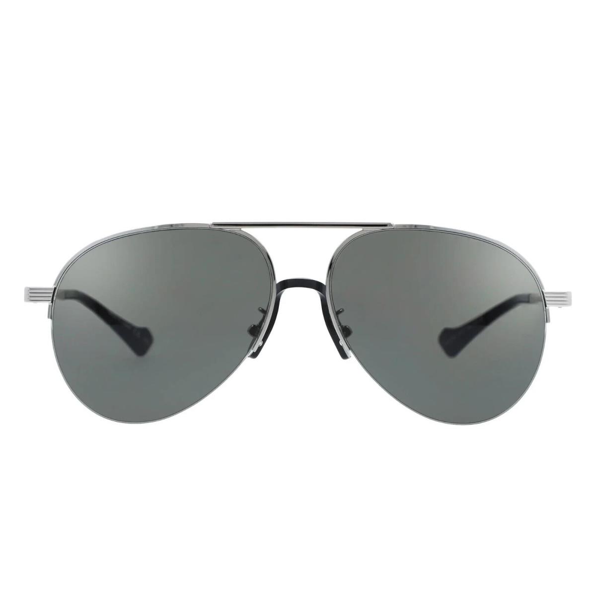 Gucci GG0742S-001 Silver Frame / Gray Lens Sunglasses