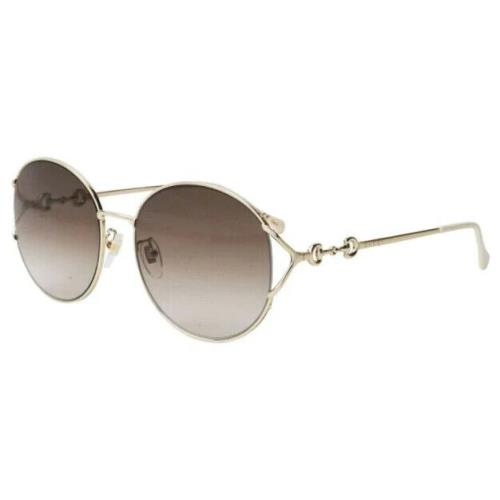 Gucci GG1017SK 003 Women`s Gold Frame / Brown Gradient Lens Sunglasses - Frame: Gold, Lens: Brown