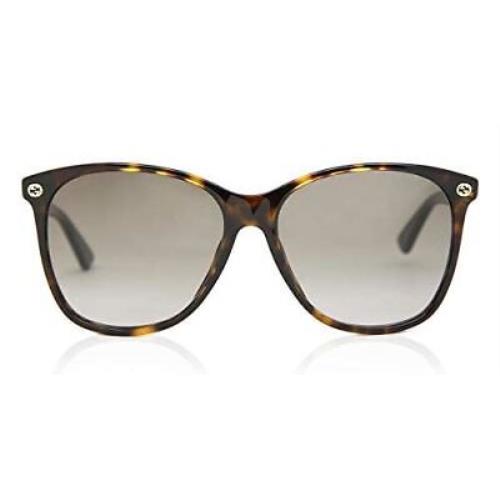 Gucci Sensual Romantic 0024 Havana Brown Oversized Sunglasses GG0024S