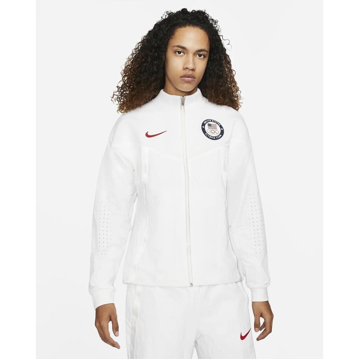 Nike Team Usa Medal Stand Olympic Windrunner Jacket White Mens Sz XS CK4552-100
