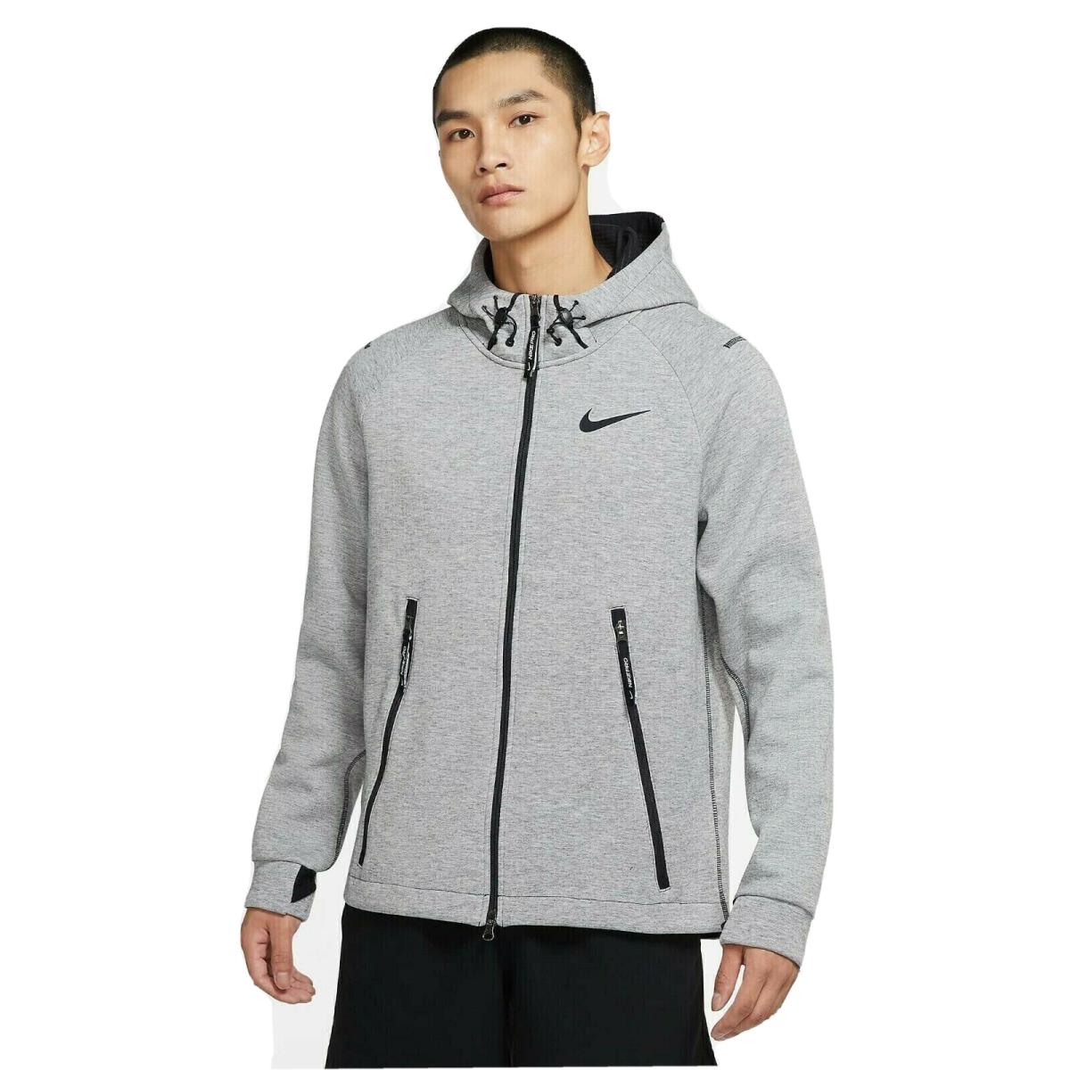 Nike Therma-fit Full-zip XL Training Hoodie Jacket Gray Black DD1878-010