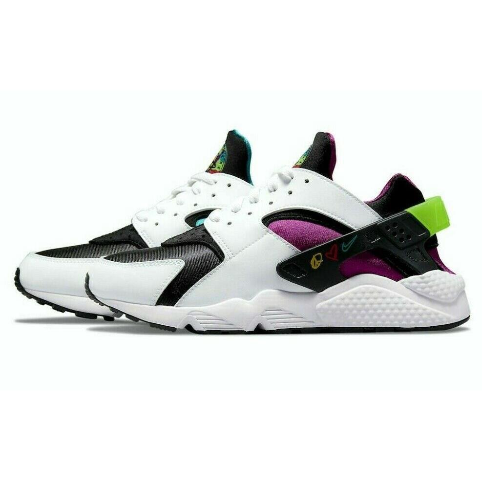 Nike Huarache Run Size 6.5Y Sneaker Shoes DM8156 100 Peace Love | 883212821584 - Nike shoes Huarache Run - Multicolor SporTipTop