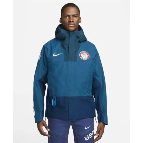 Nike Acg Usa Olympic Chain Of Craters Jacket Blue Goretex Mens Large DD8845-492