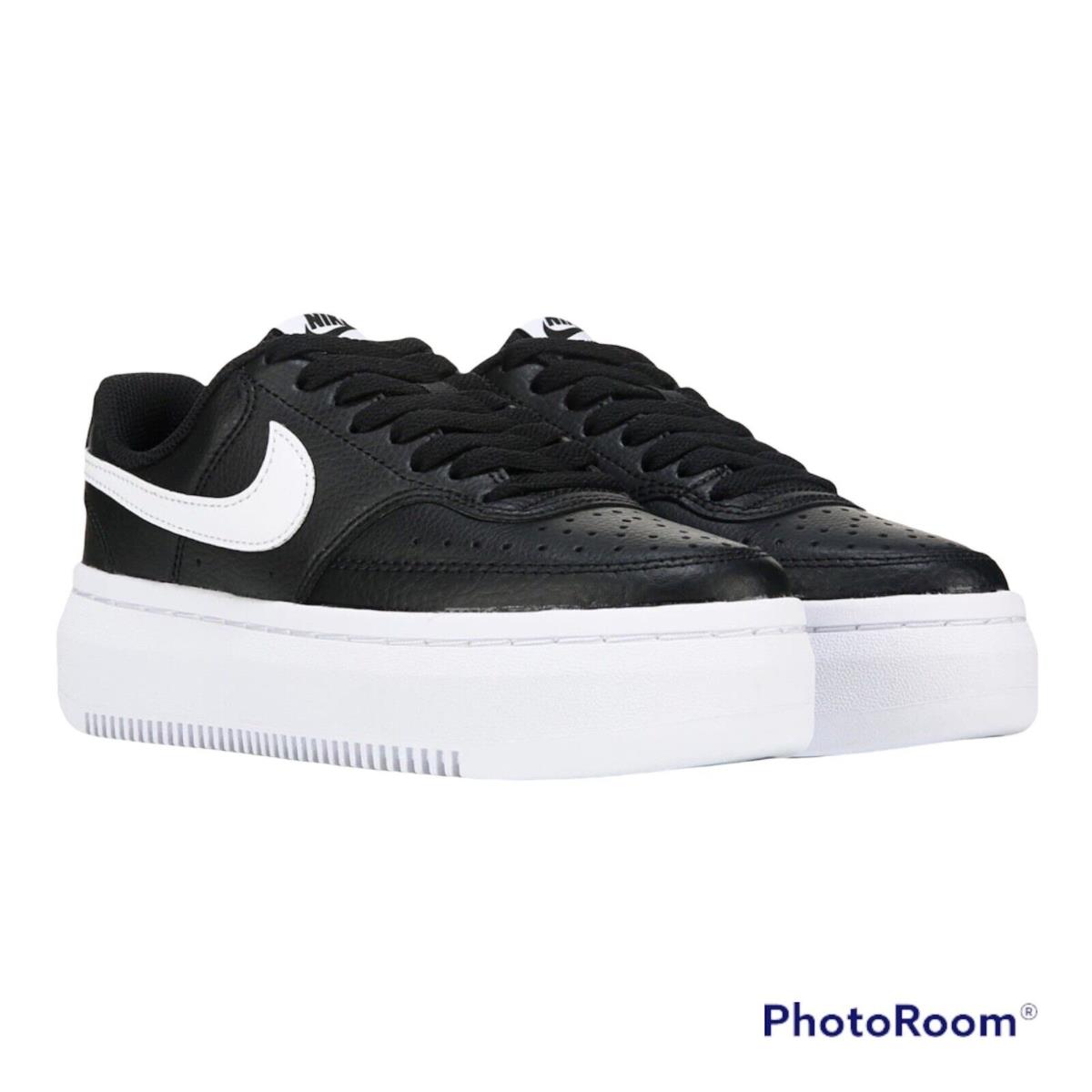 Nike Wmns Court Vision Alt Ltr Black White Women Platform Casual Shoe DM0113-002 - Black