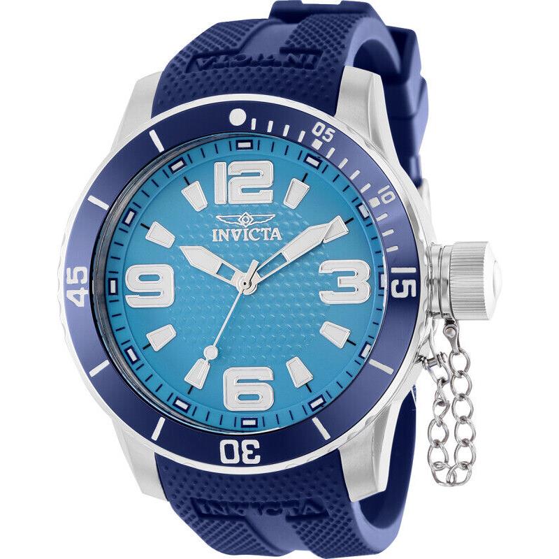 Invicta Specialty 38434 Swiss Qtz 48Mm Blue Dial Silicone Band Men`s Watch