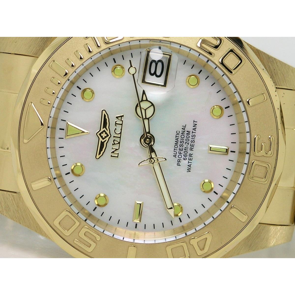 Invicta watch Pro Diver - White Dial, Gold Band, Gold Bezel