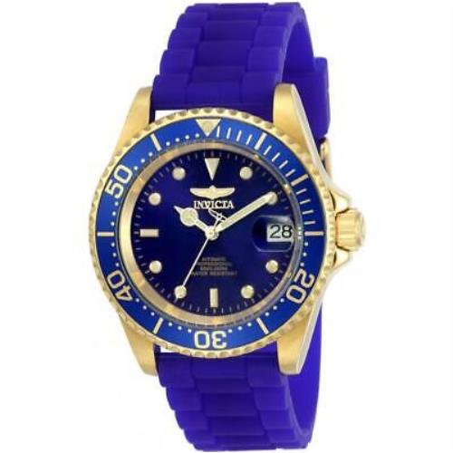 Invicta Pro Diver 23682 Men`s Round Automatic Date Blue Silicone Watch