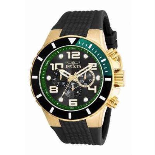 Invicta Pro Diver Gmt Chronograph Black Dial Sprite Bezel Men`s Watch 18739