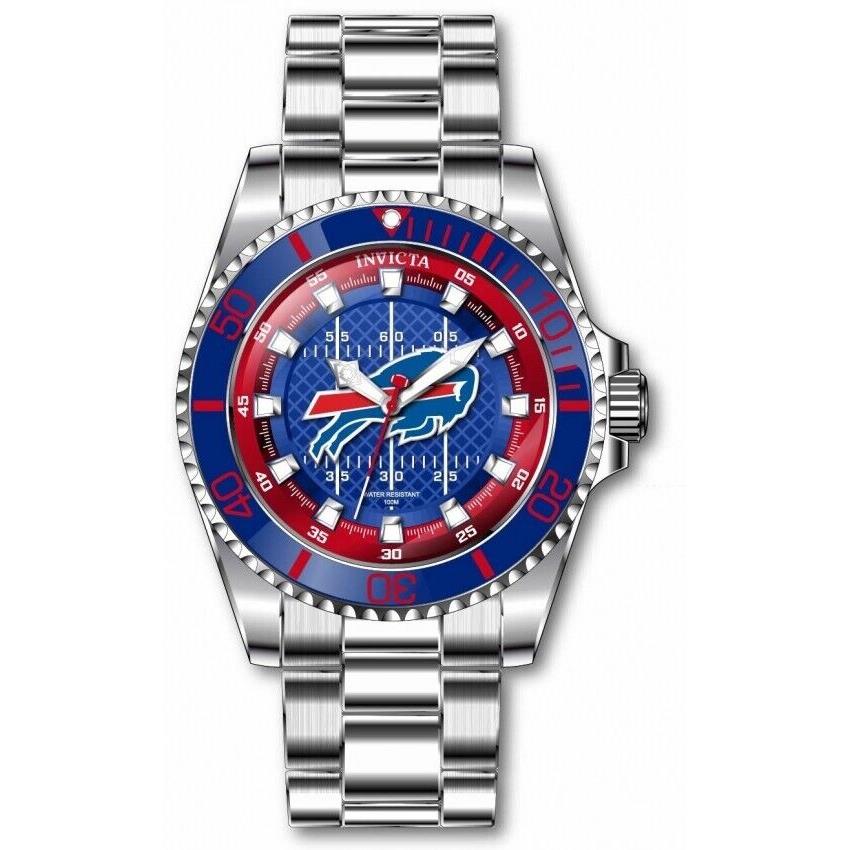 Invicta watch NFL - Blue Dial, Silver Band, Blue Bezel