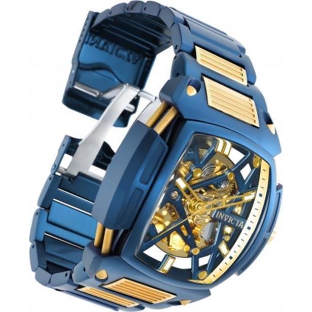 Invicta S1 Rally Automatic Blue Gold Dial Men`s 34637 Flame Fusion Analog Watch