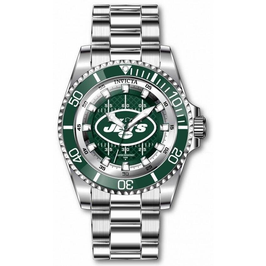 Invicta watch NFL - Green Dial, Silver Band, Green Bezel
