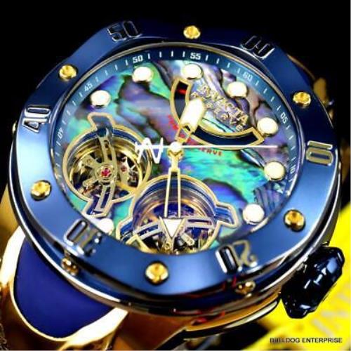 Invicta Reserve Kraken Double Open Heart Automatic Abalone Gold Plated Watch