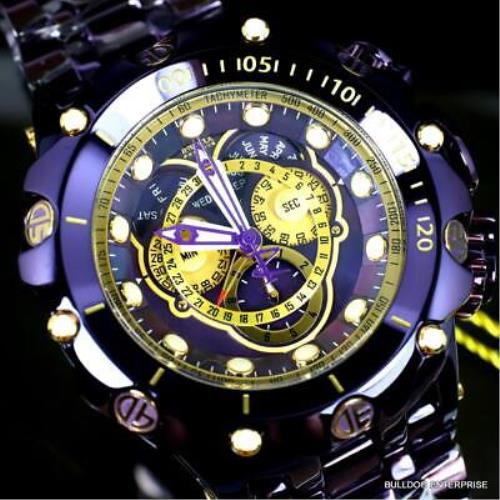 Invicta Reserve Venom Fusion Master Calendar 52mm Swiss Purple Steel Watch