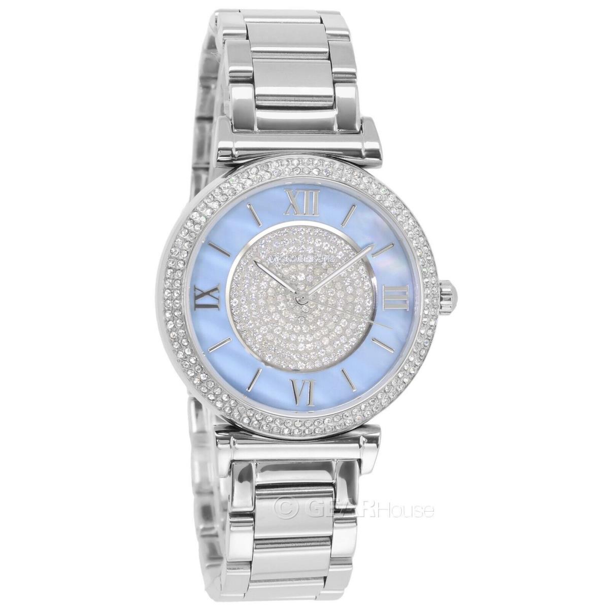 Michael Kors Caitlin Womens Watch Blue Mop Crystals Dial Stainless Steel B  - Michael Kors watch - 796483140509 | Fash Brands