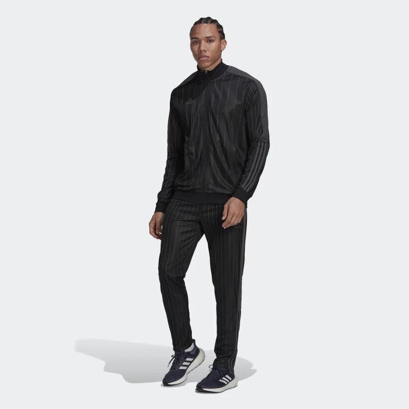 Adidas Men`s Sportswear Aeroready Pinestriped Track Suit Jacket Pant