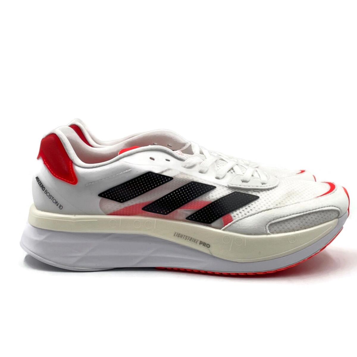 Adidas Adizero Boston 10 Womens Marathon Running Shoe White Red Trainer Sneaker