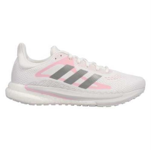 Adidas FY1116 Solar Glide 3 Wide Womens Running Sneakers Shoes - White - White