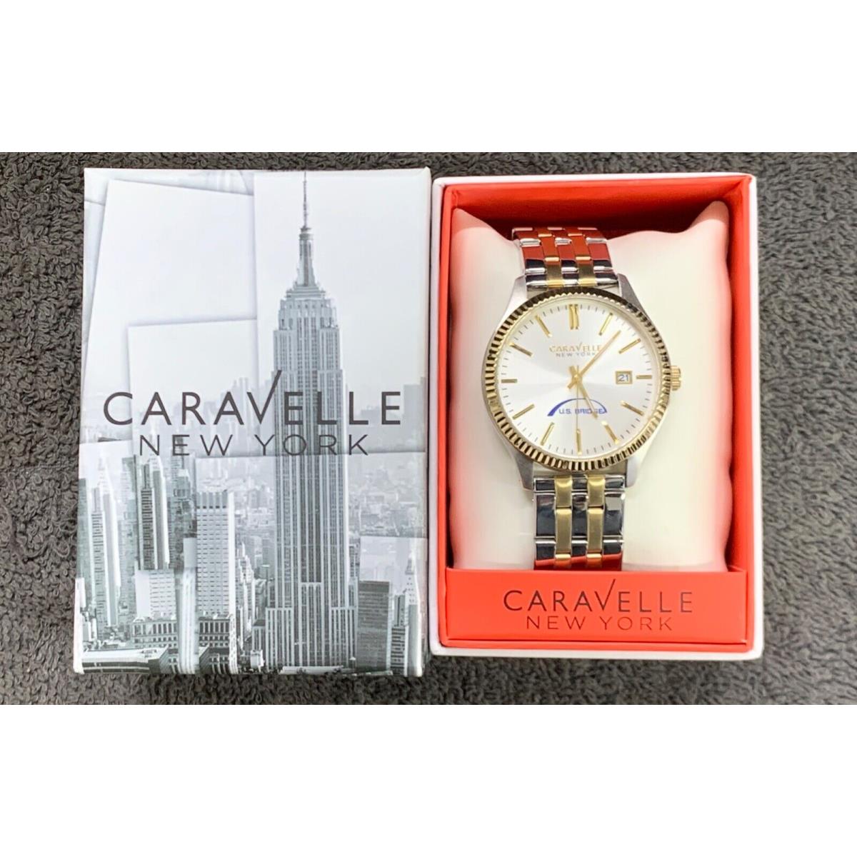 New Caravelle New York Mens Wristwatch 45B129 Quartz Rare U.s. Bridge