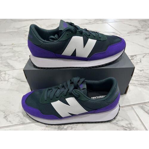 New Balance MS237PG1 Purple White Sz 12 Athletic Comfort Nubuck Shoe