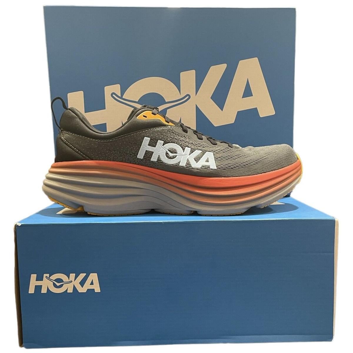 Hoka One One Bondi 8 Men`s Running Shoes Anthracite / Castlerock Sizes 7-15