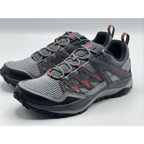 Columbia Men Size 13 Wayfinder II Hiking Shoes Gray Orange Omni Grip Sneaker