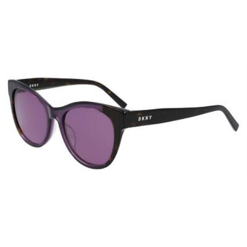 Dkny DK533S Sunglasses Women Dark Tortoise Round 52mm - Frame: Dark Tortoise, Code: 237 Dark Tortoise/Purple