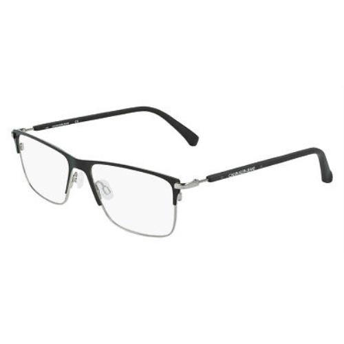 Calvin Klein CKJ21400 Eyeglasses Men Satin Black Rectangle 54