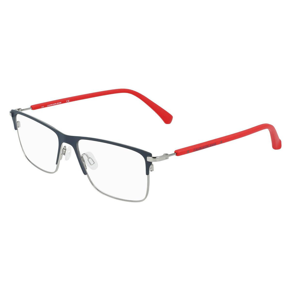 Calvin Klein CKJ21400 Eyeglasses Men Satin Navy Rectangle 54