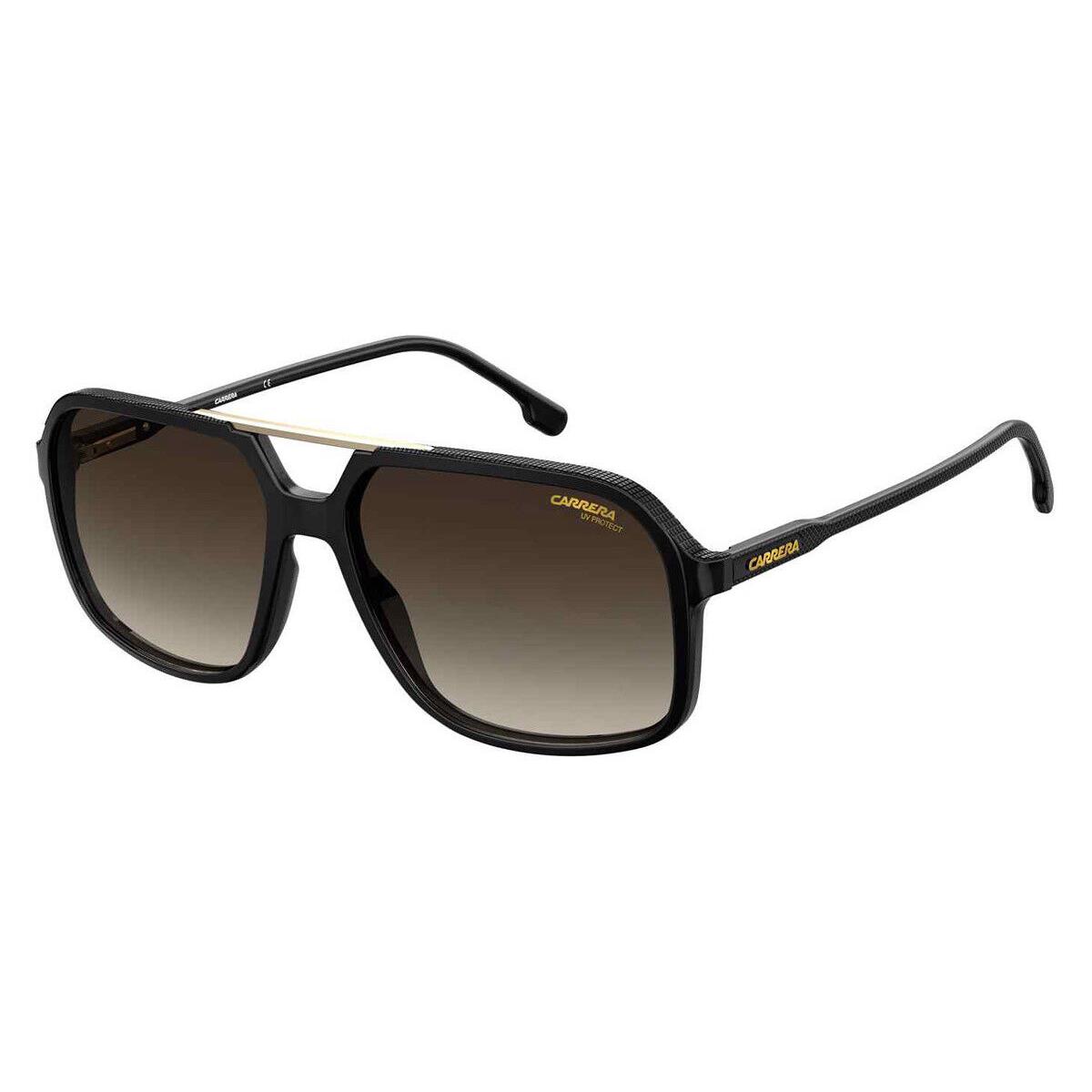 Carrera 229/S Sunglasses Unisex 0R60 Black Brown Rectangle 59mm