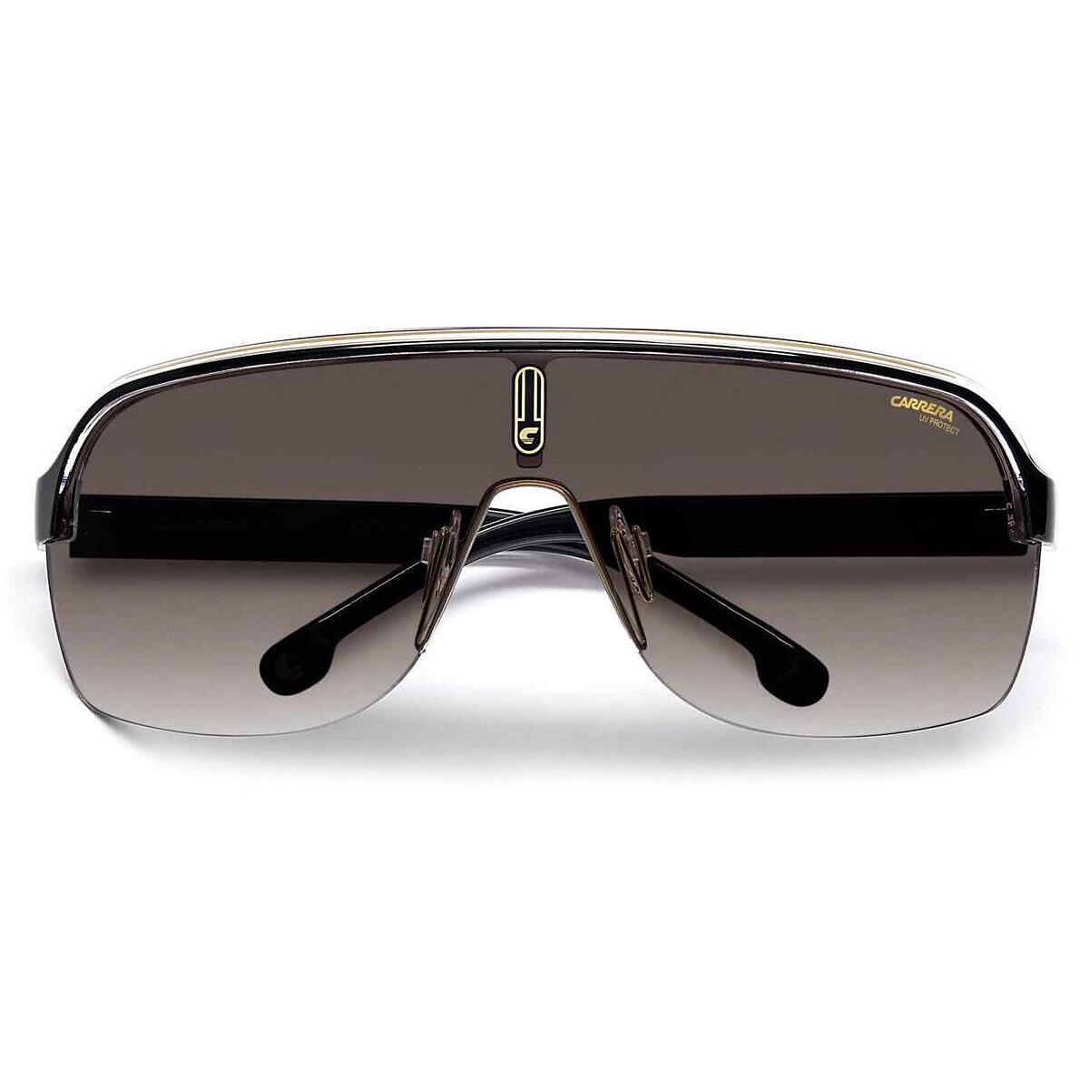 Carrera Topcar 1/N Sunglasses Shield 99mm - Frame: Black Gold / Brown Gradient, Lens: Brown Gradient