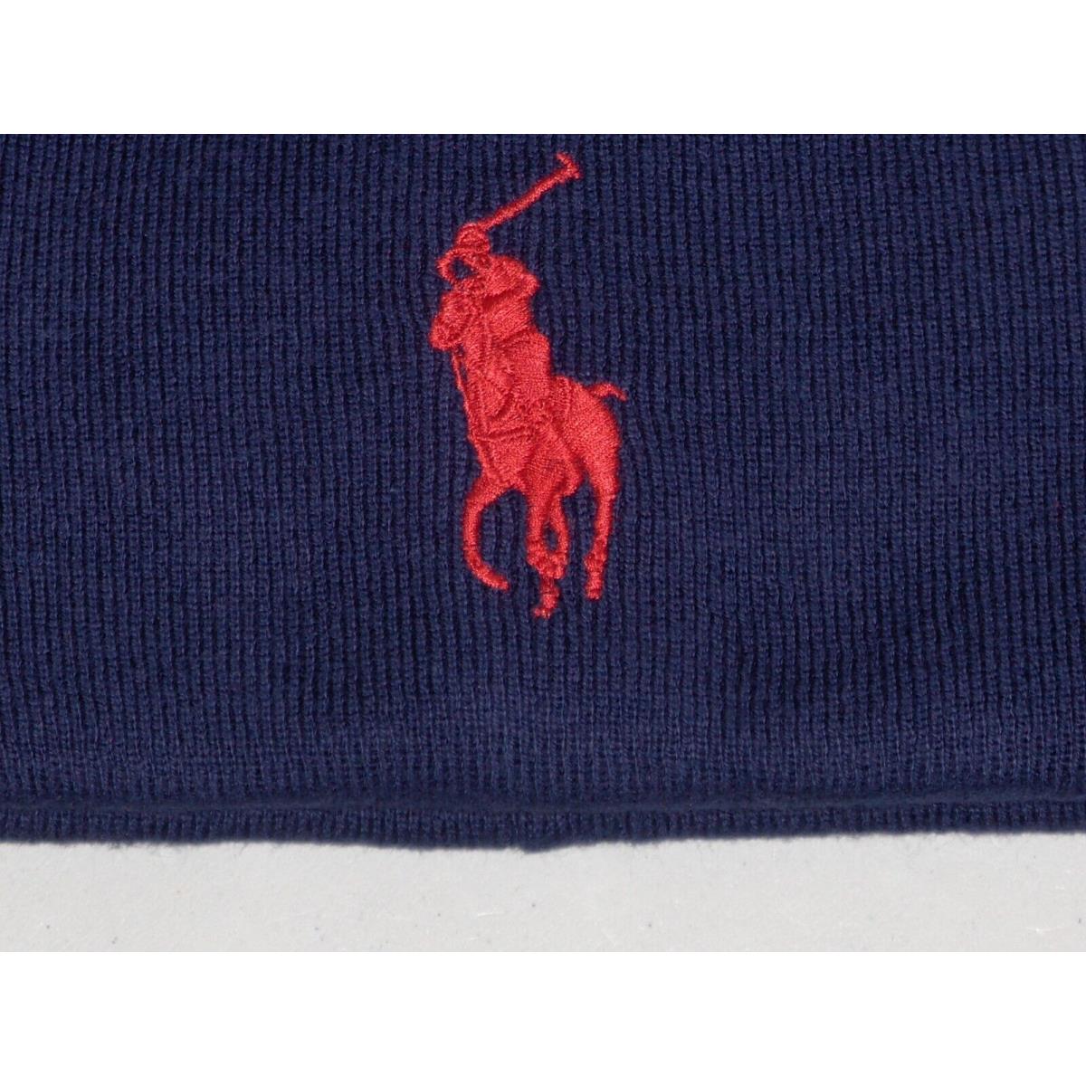 Polo Ralph Lauren Men`s Big Pony Cotton Beanie Hat Watch Ski Cap Navy Blue