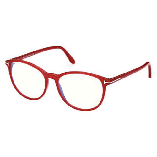 Tom Ford FT5810-B Eyeglasses Women Cat Eye 53mm - Frame: Shiny Pearlized Red/T Logo, Lens: